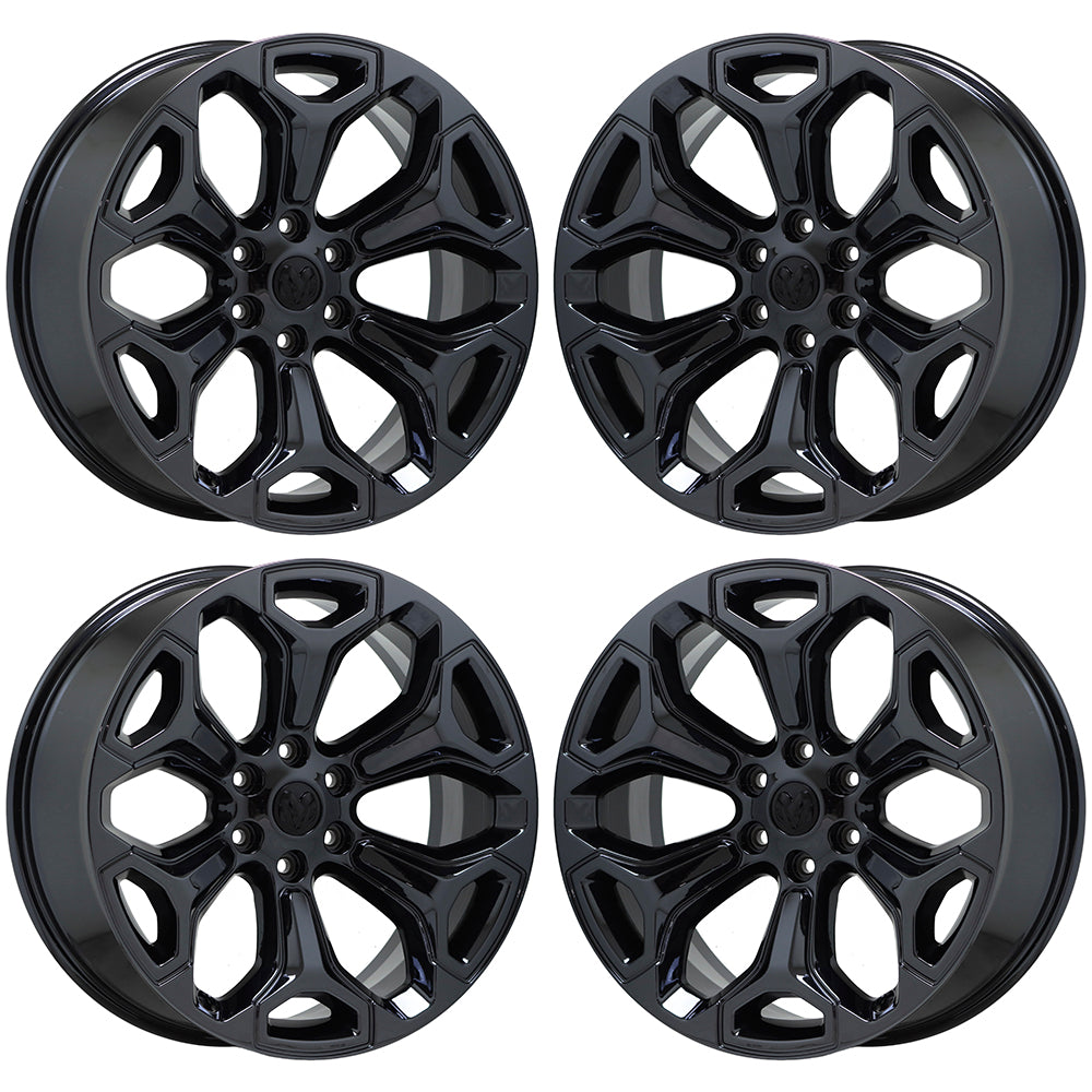 22" Dodge Ram 1500 Truck Black Chrome wheels rims Factory OEM set 2685 2727